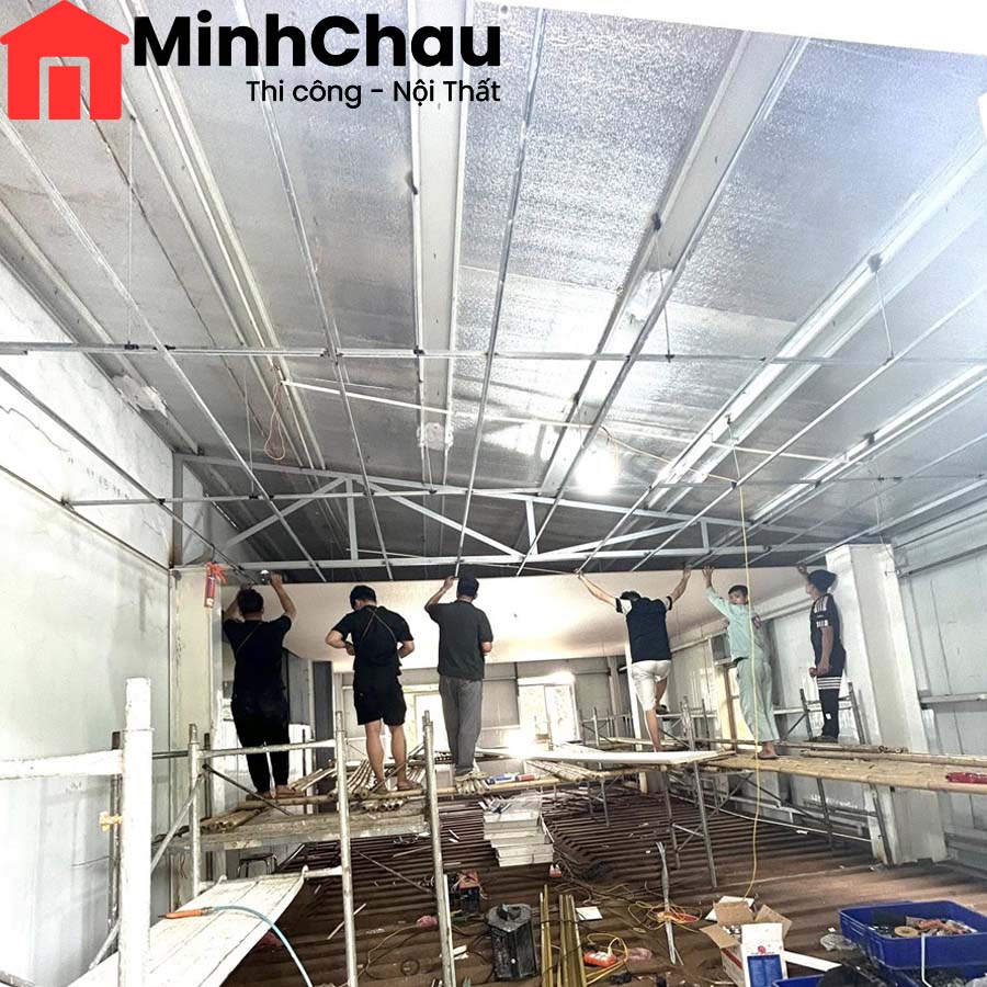 Công trình thi công trần nhựa Nano nhà cấp 4