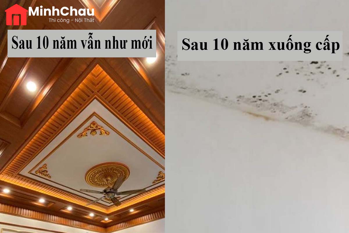 So sánh trần nhựa nano vs trần thạch cao